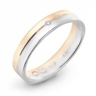 Обручальное кольцо R01-WED-00024-М13198 комбинированное, гладкое