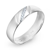 Обручальное кольцо R01-WED-00017-М13202 из белого золота, гладкое