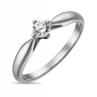 Помолвочное кольцо R01-SOL53-020-G2-М13212 из белого золота, гладкое